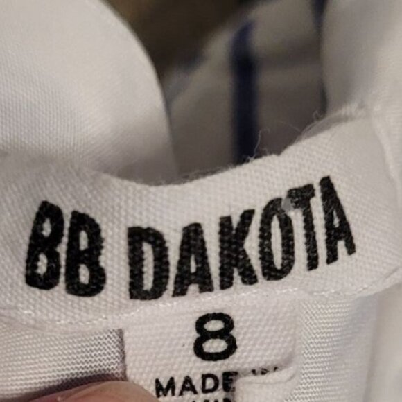 2 for $20 BB Dakota Dress Nautical Beachy Striped Cold Shoulder Ruffle Size 8 - Picture 10 of 10